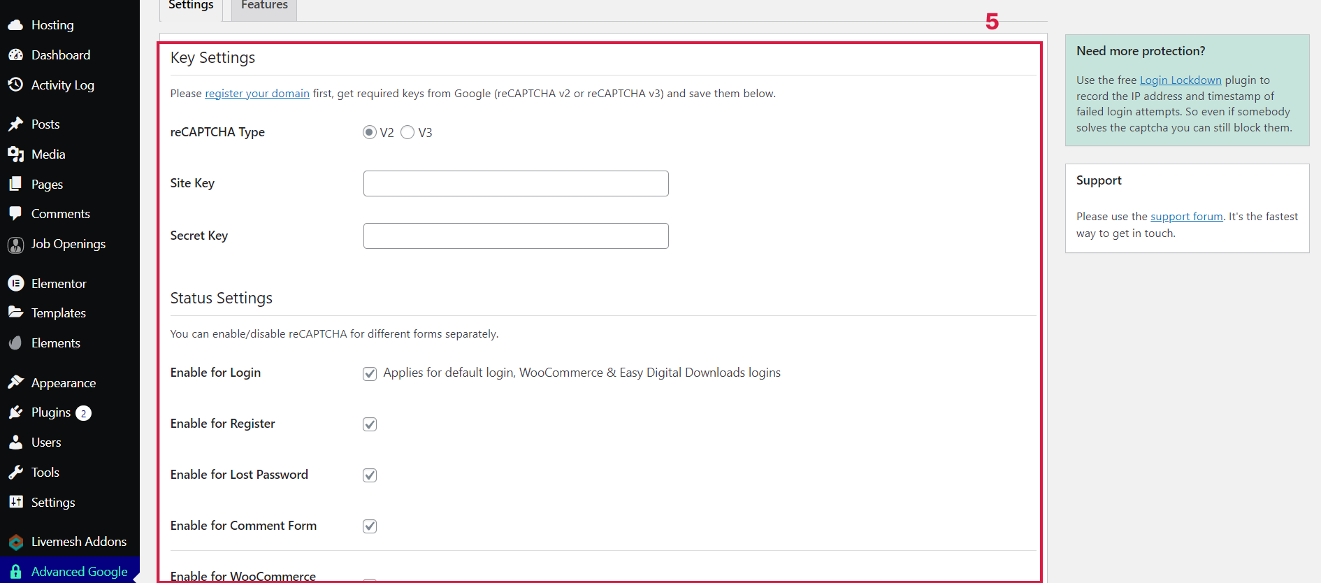 Advanced Google reCAPTCHA